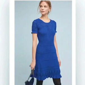 Maeve by Anthropologie Women’s S Promenade Knit Dress in Blue - VGUC!